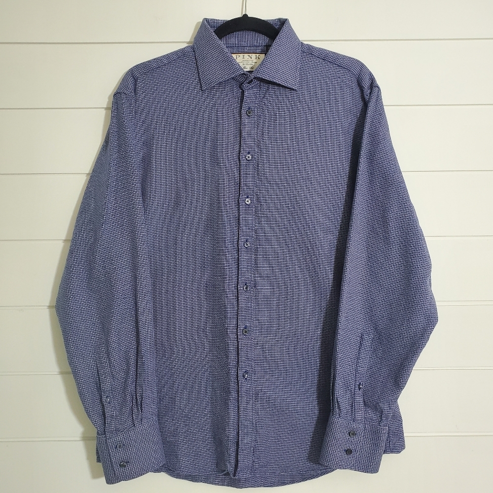 Thomas Pink Men's Slim Fit Button-down Shirt. Size: 16.5‎
